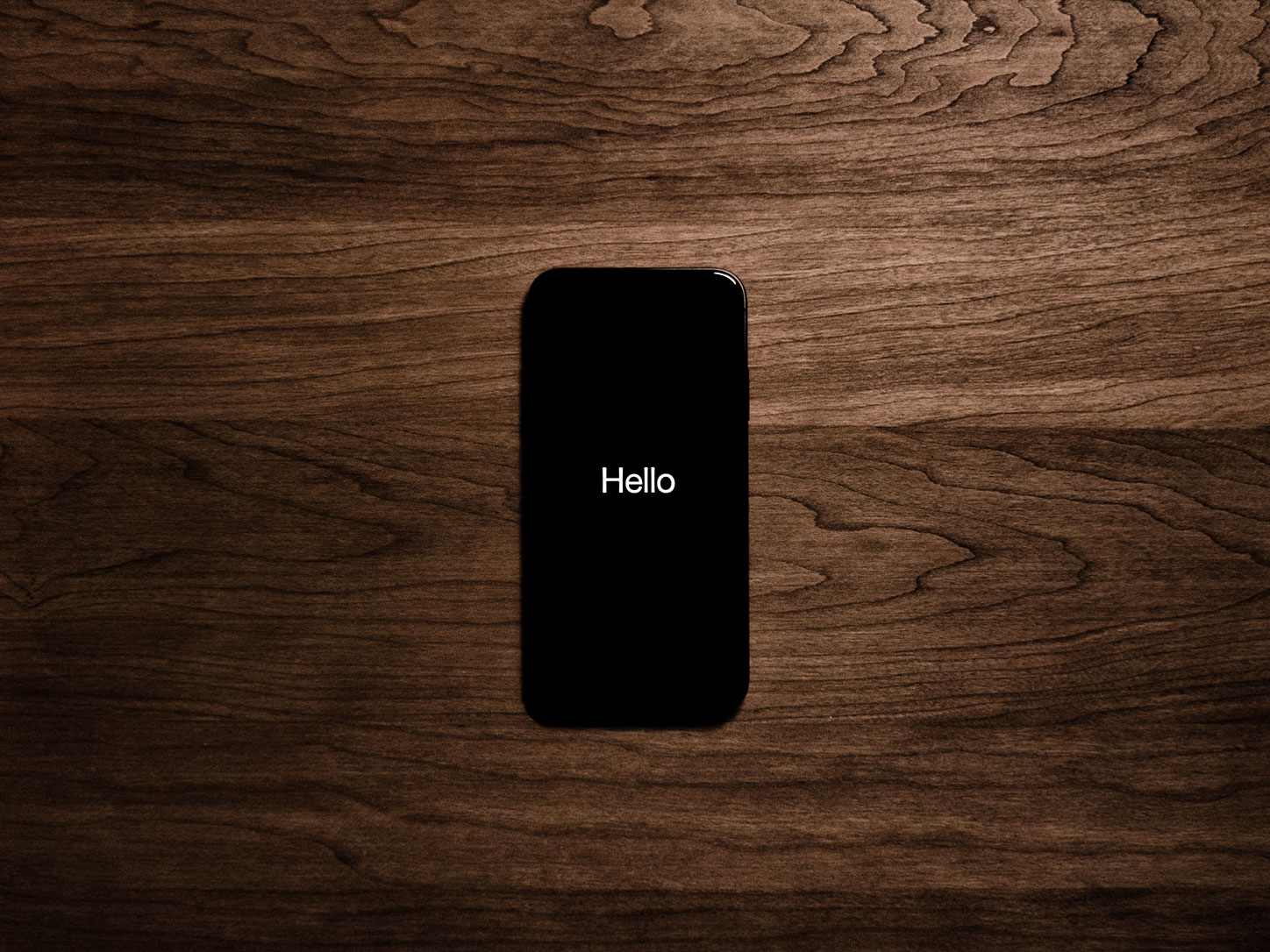 Mobile phone on a table